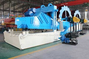 Dual wheel sand washing and drying machine