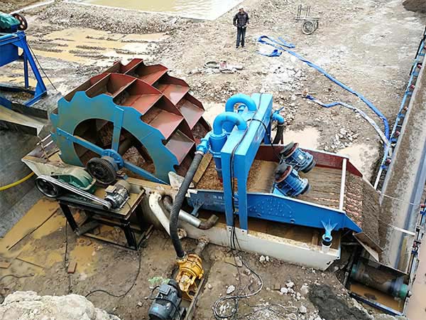 how does Wheel sand washing machine work?