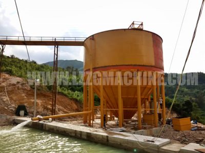 use sludge thicking tank to reuse the sand washing water