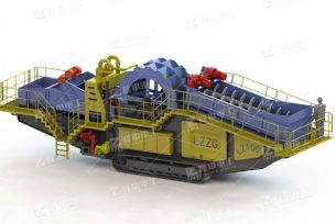 Track-mounted sand washing & dewatering plant