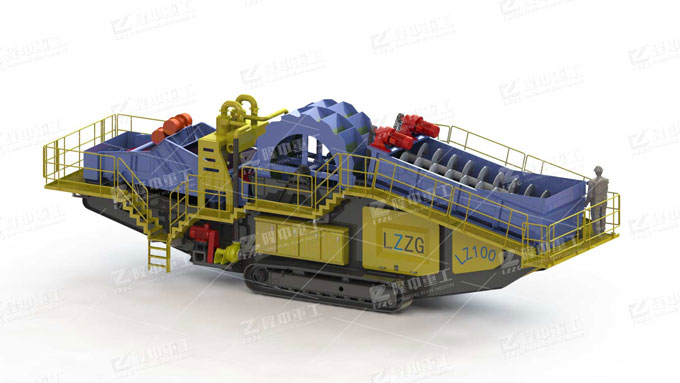 Track-mounted sand washing & dewatering plant