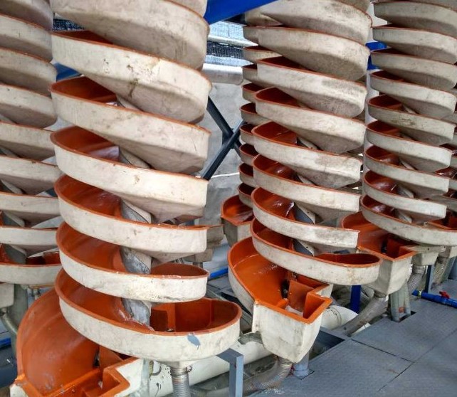 High efficiency silica sand classification spiral chute